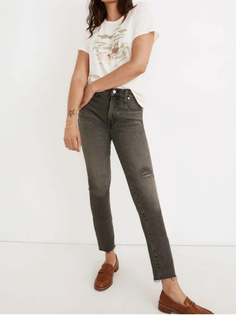 Madewell The Perfect Vintage Jean in Cosner Wash: Knee-Rip Edition size 28